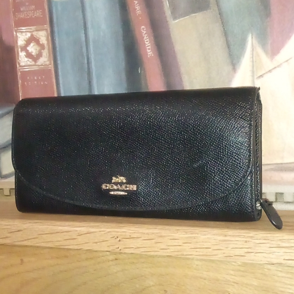 Black leather Coach Wallet